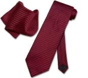  ~ Maroon 

~ Wine Color Necktie & Handkerchief Matching Neck Tie