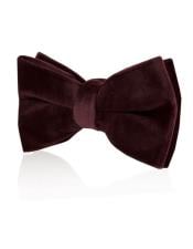  Mens Burgundy ~ Wine ~ Maroon Color Velvet Fashion Bow Tie
