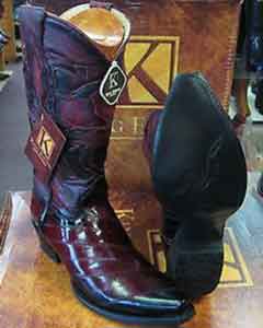  King Exotic Boots Burgundy ~ Wine ~ Maroon Color Snip Toe Genuine
