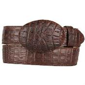  Caiman Belly (Imitation) Western Style Printed Pattern Belt Brown 