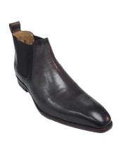  Mens Carrucci Burnished Calfskin Charcoal Slip On Cheap Priced Mens Dress Boot