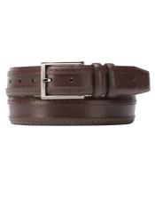  Mezlan Belts Brand Mens Genuine Calfskin Dark Brown Skin Belt