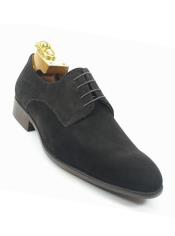  Mens Cap Toe Laceup Style Suede Fashionable Carrucci Shoes Dark Brown