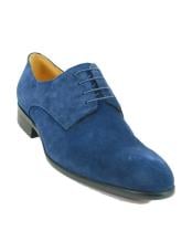  Mens Navy Cap Toe Laceup Style Suede Fashionable Carrucci Shoes