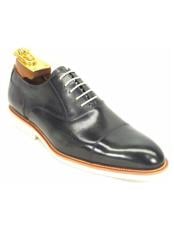  Carrucci Mens Grey Genuine Leather Lace Up Oxford Fashion Shoes With White