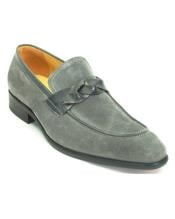  Carrucci Mens Fashionable Slip On Genuine Suede With Leather Trim Stylish Dress