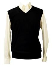  Mens 100% Acrylic Light Weight Casual Wear Black Solid Sweater set Available