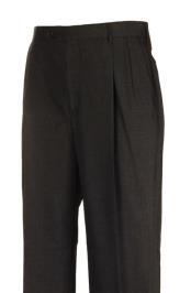 American USA Made Charcoal Pleated Dress Pants unhemmed unfinished bottom