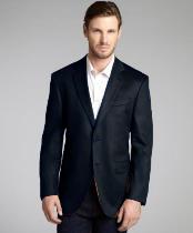  Model Charles Charcoal Wool & Cashmere Blend 2 Button Blazer 
