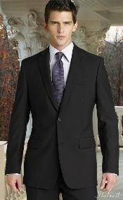  Charcoal 2 Button Super 150s 2pc Wool Suit with Hand Pick Stitch