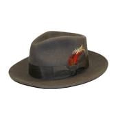  Charcoal Wool Fedora Hat With Satin Lining 