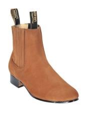 Mens Camel Genuine Suede Charro Leather Short Boots