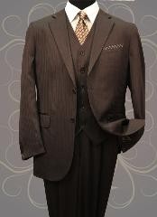 3 piece brown suit
