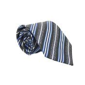  Blue/Black Necktie with Handkerchief