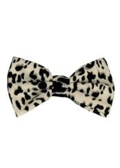  Classic Leopard Printed Design White and Black Bowties