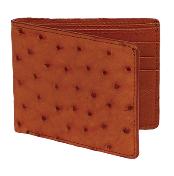 Mens Genuine Exotic Animal Skin Wallet ~ billetera ~ CARTERAS Cognac Genuine Ostrich Card Holder Wallet 