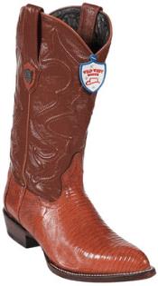  Wild West Cognac Teju Lizard Cowboy Boots 
