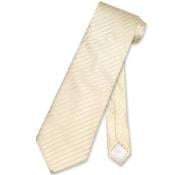  Cream Vertical Stripes Mens Neck Tie
