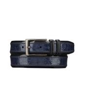  Mezlan Belts Mens Handmade Blue Genuine Crocodile Skin Cinturon De Cocodrilo