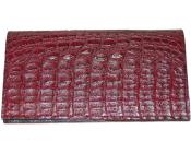  Genuine Exotic Animal Skin Wallet ~ billetera ~ CARTERAS Large Hornback Wallet Burgundy ~ Maroon ~ Wine