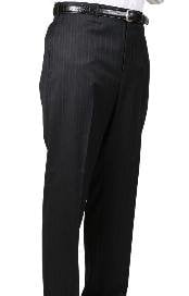 Black Stripe Bond Flat Front Trouser 