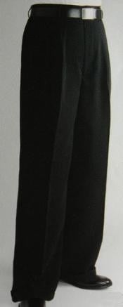  Black Wide Leg Dress Pants Pleated baggy dress trousers unhemmed unfinished bottom