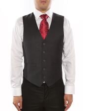  Mens Dark Grey 5 ButtonShark-skin Classic Fit Vest 