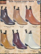  Wild West Genuine Deer Chelsea Charro Short Cowboy Western Boot ~ Botines