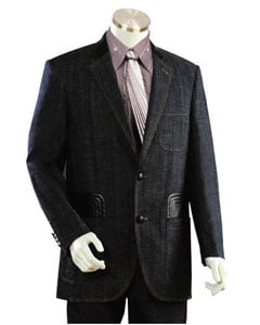  Mens 2 Buttons Suits Midnight Blue