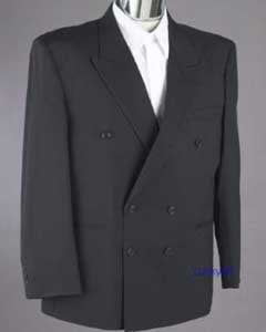  New Mens Double Breasted Suit Black Dress Suit 