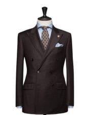  Mens high fashion Double Breasted Brown blazer