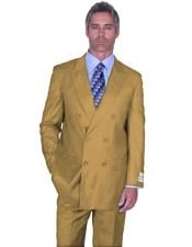  Mens Double Breasted Suits Peak Lapel Bronze ~ Camel ~ Khaki ~Suit