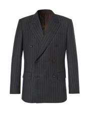  kingsman chalk-striped Double Breasted  eggsy - Color: Dark Grey Suit 