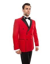  Double Breasted Tuxedo Mens Red Buttons