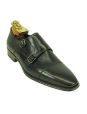  Mens Leather Double Buckle Style Black Fashionable Carrucci Ombre Black Dress Shoe
