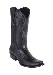  Mens Wild West Dubai Toe Style Black Genuine Caiman Belly Handcrafted Dress