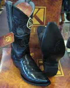  King Exotic Boots Gray Snip Toe Genuine Eel Leather Piping Western Cowboy