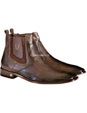  Mens Faded Brown Vestigium Genuine Sharkskin Chelsea Boots Handcrafted