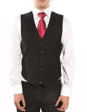  Mens Black 5 ButtonClassic Fit Fully Lined Vest 