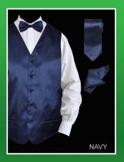  Mens 4 Piece Dress Tuxedo Wedding Vest ~ Waistcoat ~ Waist coat