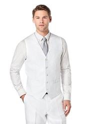  White Linen Vest & Pants Set