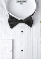  Mens Basic Tuxedo Shirt with Bow Tie - Mens Neck Ties -