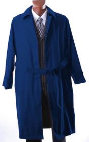  Dress Coat Dark Navy Blue Full Length All Year Round Raincoat-Trench Coat 