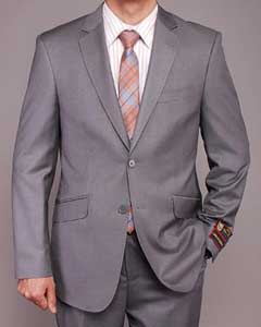  Mens Double Vent Gray Textured Matching Vest 2 Piece Suits - Two
