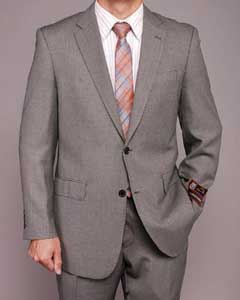  Mens Gray Birdseye 2-button Suit - Dress Suit For Men 2 Piece