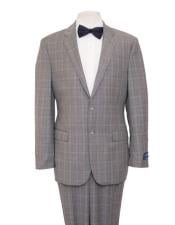  Mens Plaid Suit Designer Affordable Inexpensive Mens Windowpane Pattern  Gray-Blue Suit