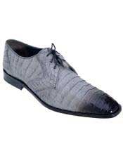  Mens Gray Genuine Crocodile Los Altos Oxfords Style Dress Shoes