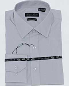  Gray Slim-Fit Mens Dress Shirt