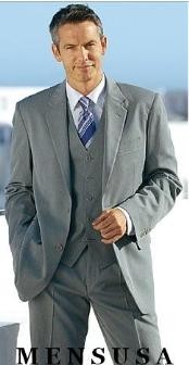 gray three piece suit