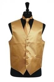 gold vest and tie